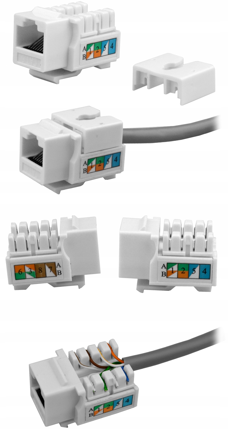 Gniazdo 230V F RJ-45 ścienne podtynkowe terminal Kod producenta 2x230V + F/RJ45