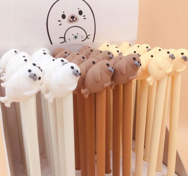 Cienkopisy żelowe FOKA długopisy szkolne FOKI morsy pisaki dla dzieci Marka Jelly Pens