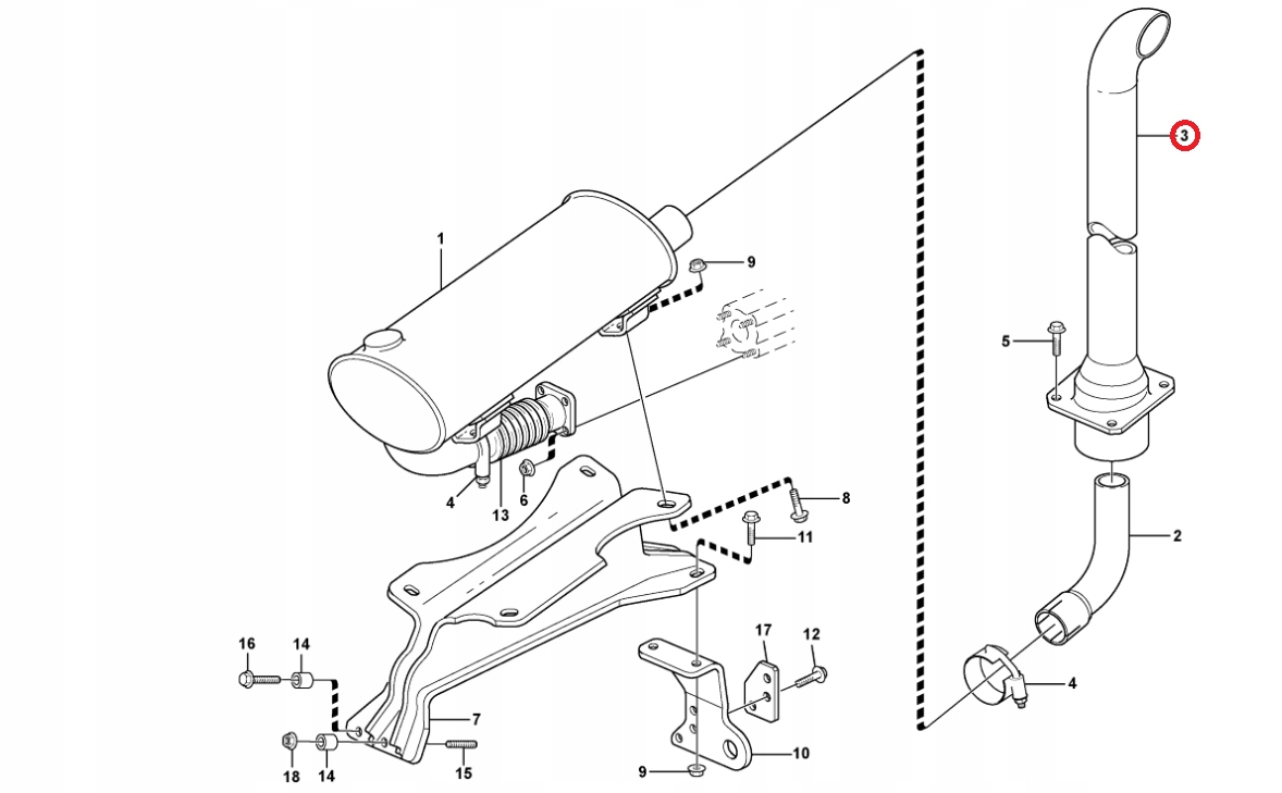 KOMIN RURA TLUMIKA VOLVO BL71 BL70 11890160 OEM Part number 11890160