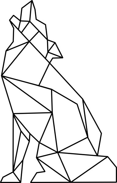

Naklejka na ścianę Wilk Geometryczny 120cm
