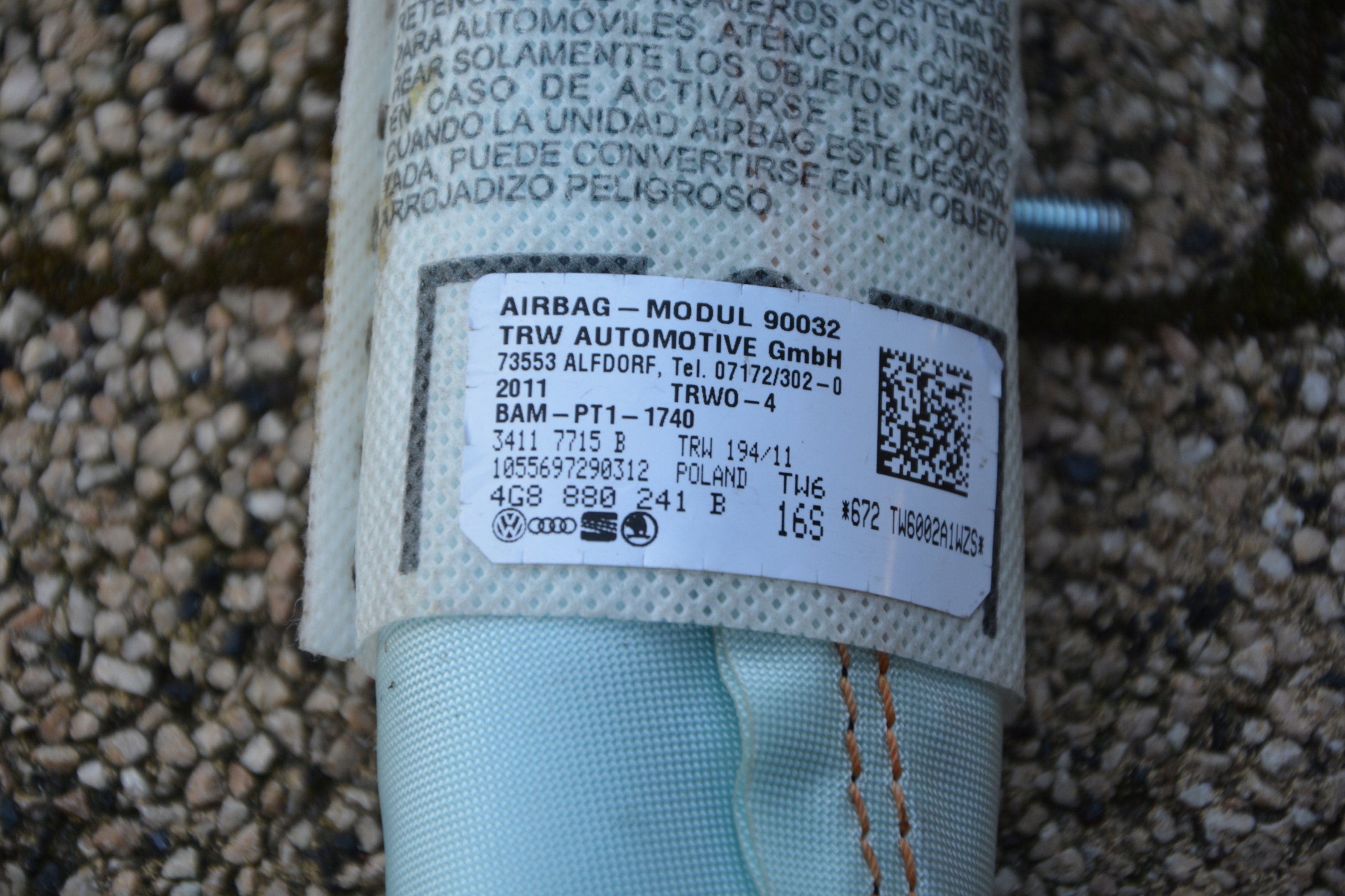 AIRBAG FOTELA AUDI A6 C7 4G8880241B 4G8880242B Typ samochodu Samochody osobowe