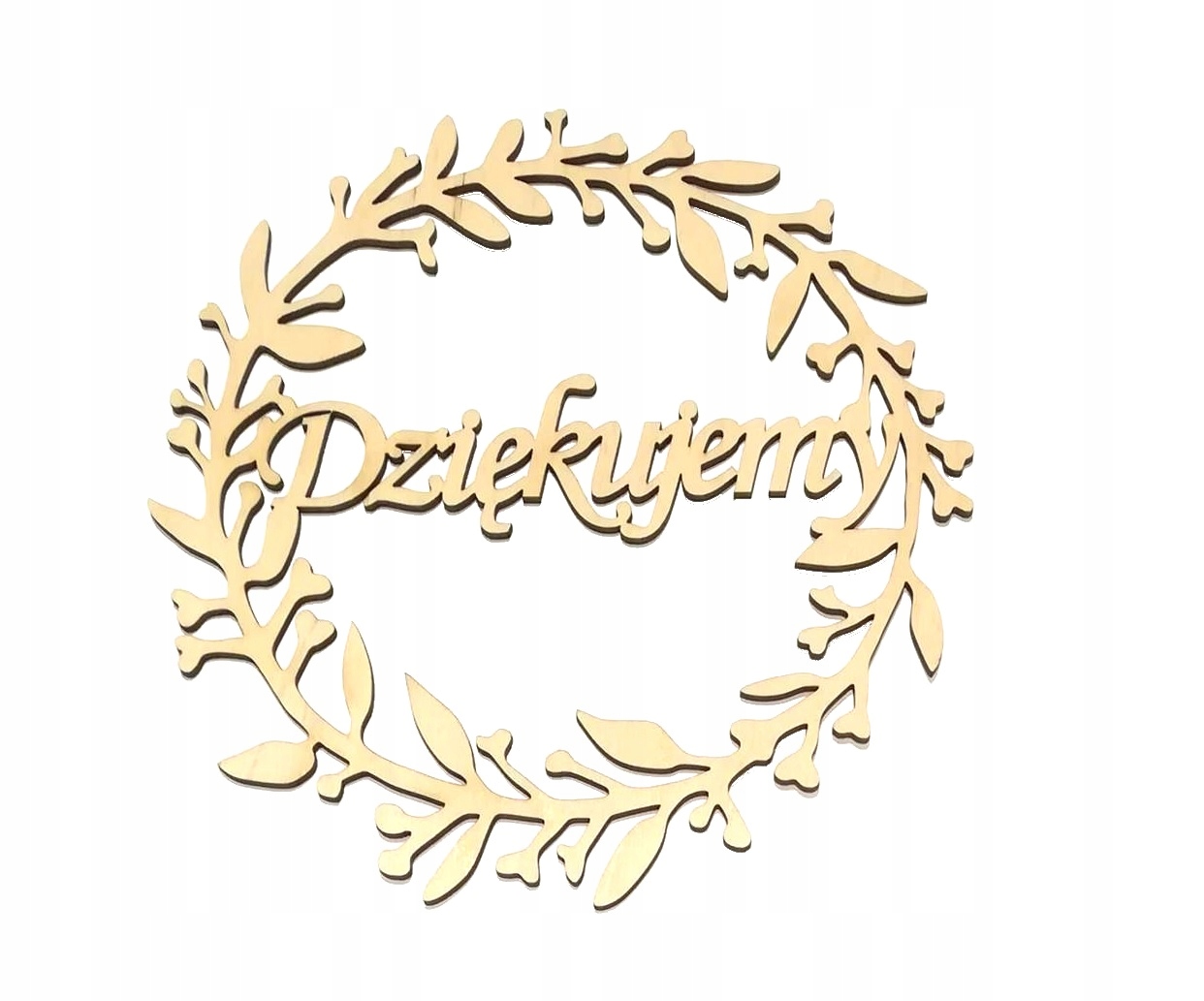 

Obręcz napis Dziękujemy Wianek 20cm sklejka drewno