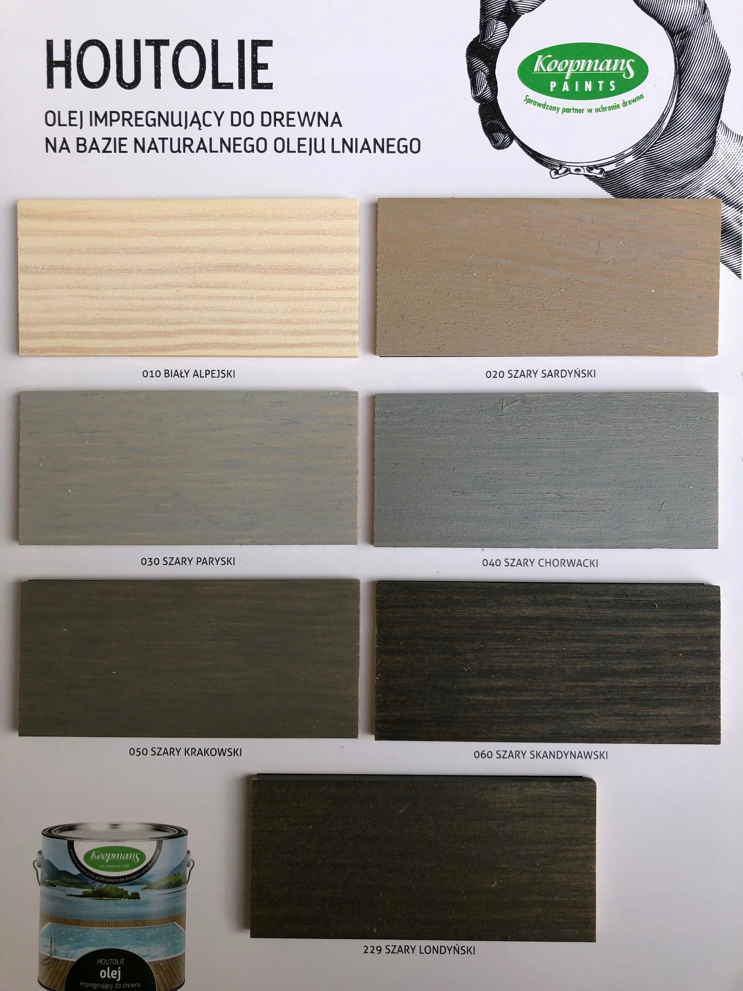 Olej Do Drewna HOUTOLIE KOOPMANS 2,5l szary biały