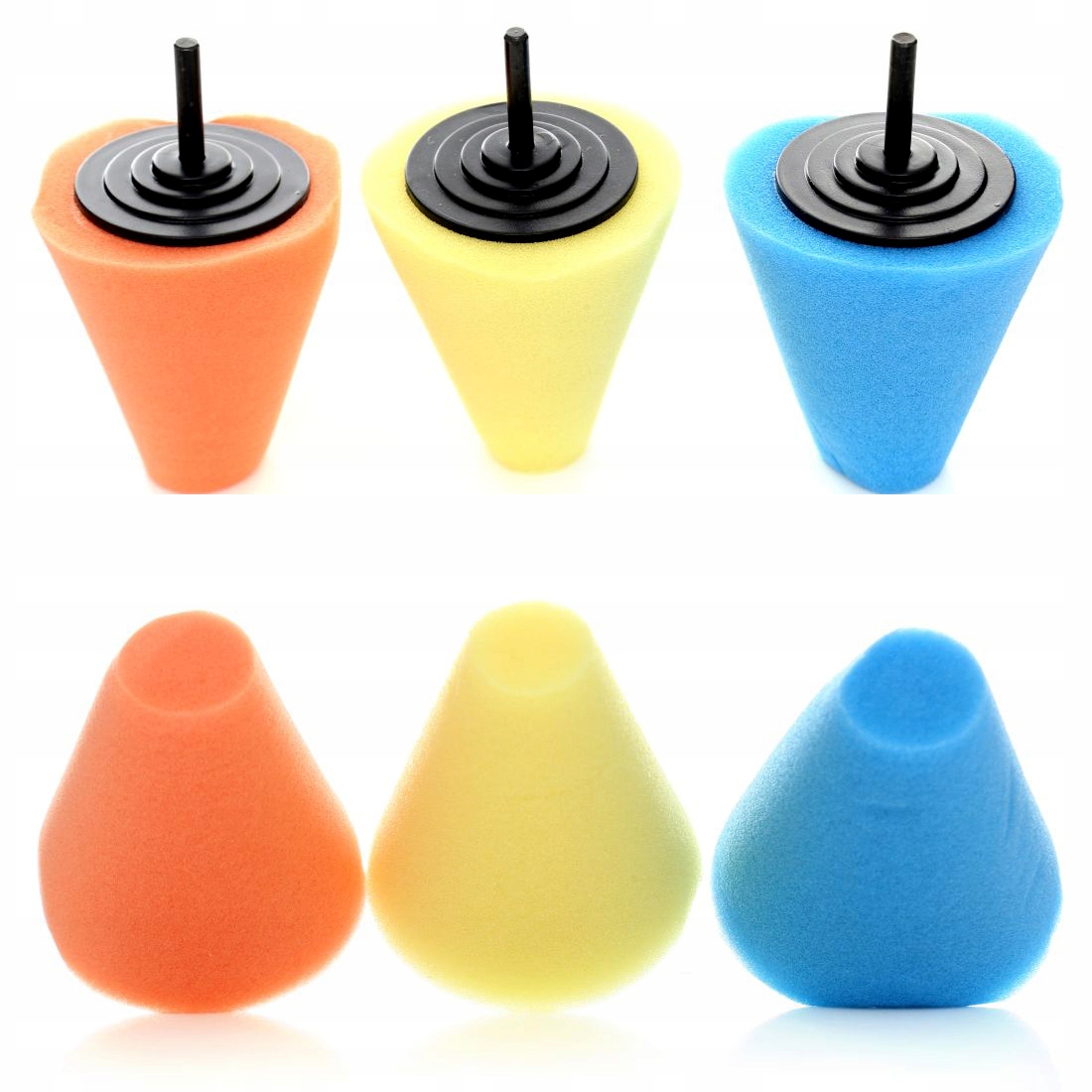 Gąbka Polerka Stożek Polerski Do Felg 3 Rodzaje