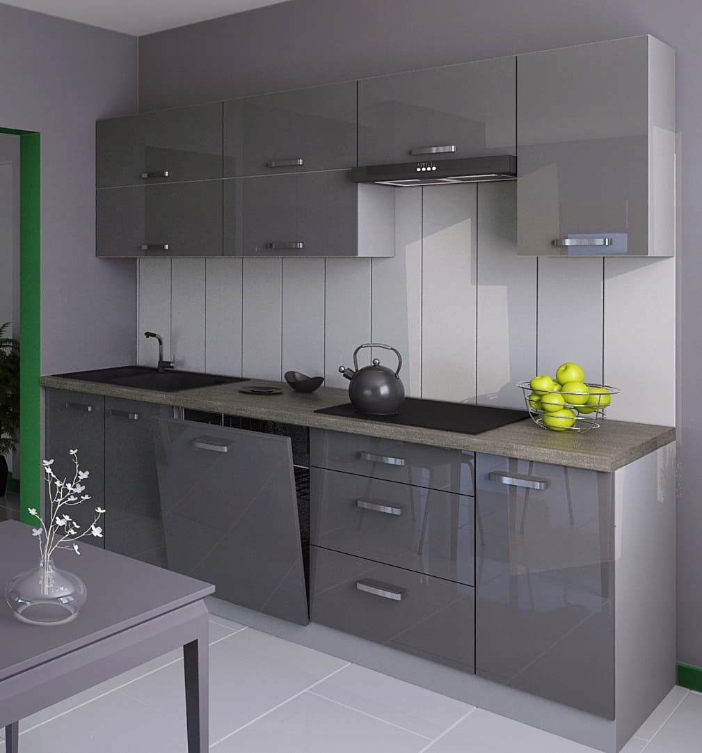 NOWOCZESNE MEBLE KUCHENNE BERGAMO II 240 POŁYSK Marka inna