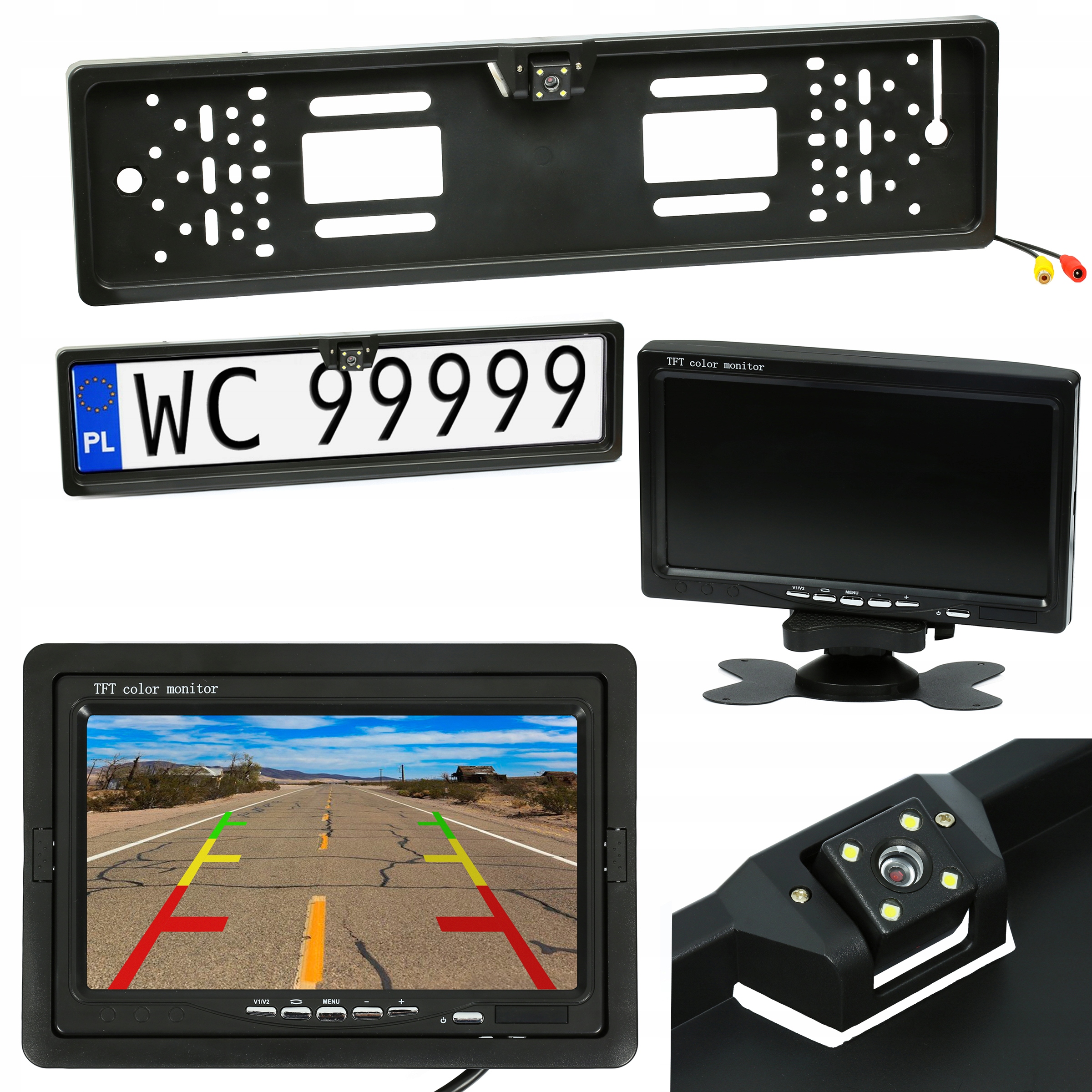 

Kamera Cofania W Ramce 4 Led Monitor LCD 7'' Pilot