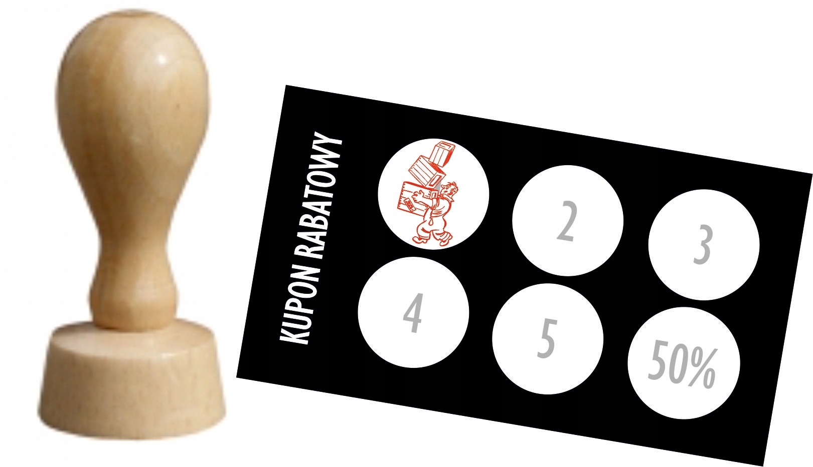

Pieczątka stempel 2,5 cm poduszka karnet logo