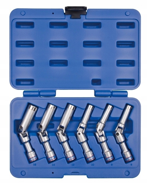 Nástavce Na Žarovné Sviečky S Kĺbom 6ks 8-16mm Lámané King Tony 3716MR