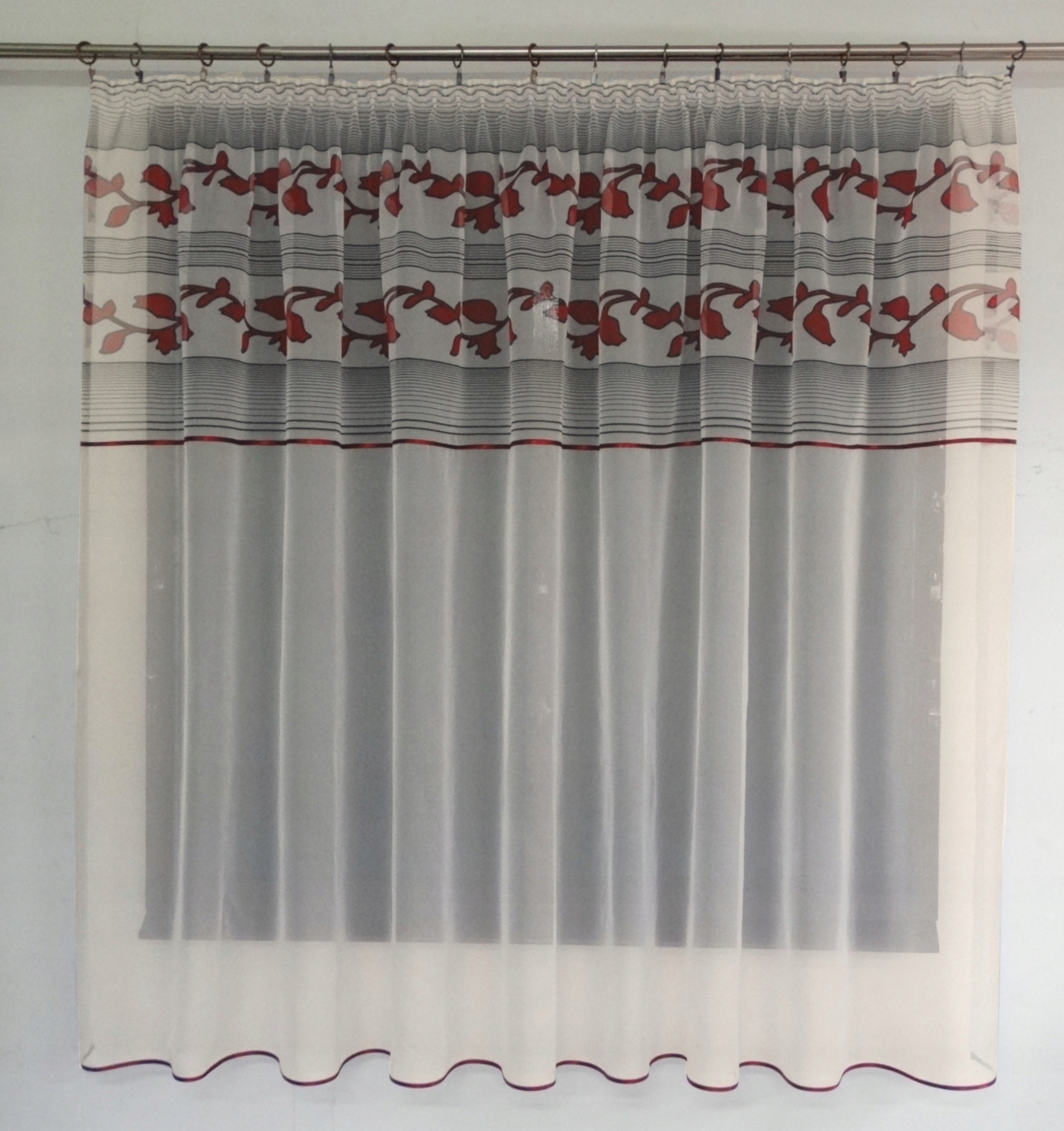 Mg Záclona Voál PAS1 Popiel/bordo 300x170 cm šitá