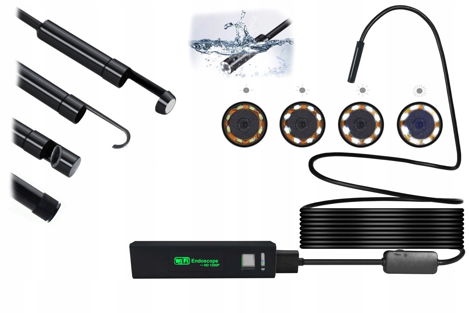 ENDOSKOP KAMERA INSPEKCYJNA WI FI HD 8mm 10 Metrow Producent code endoskop 10m