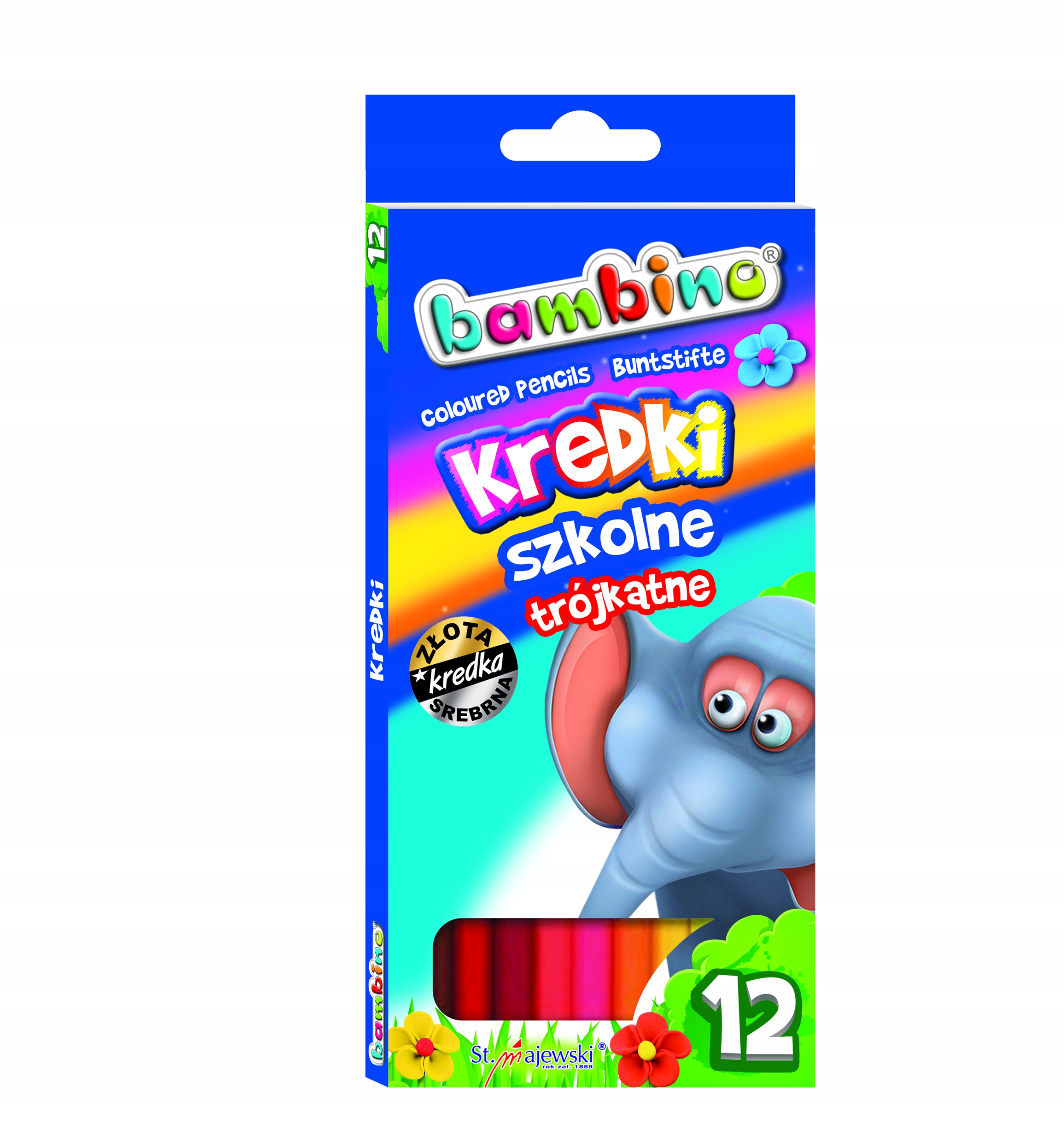 Kredki ołówkowe trójkątne BAMBINO 12 kol. S306