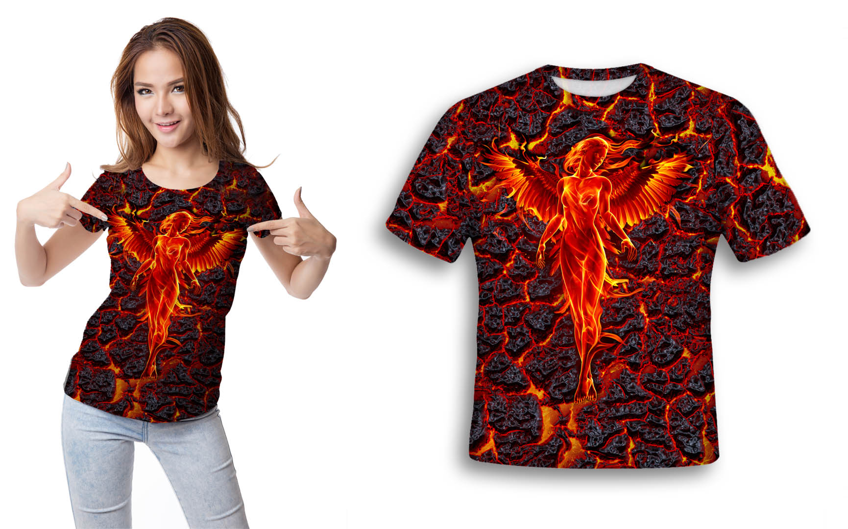 

Koszulka Fullprint T-shirt Fire Angel S Orginalna