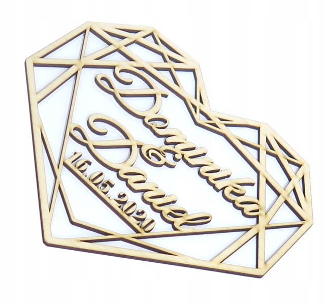 

Ażurowe Serce 30cm +imiona i Data Ślub Wesele RS39