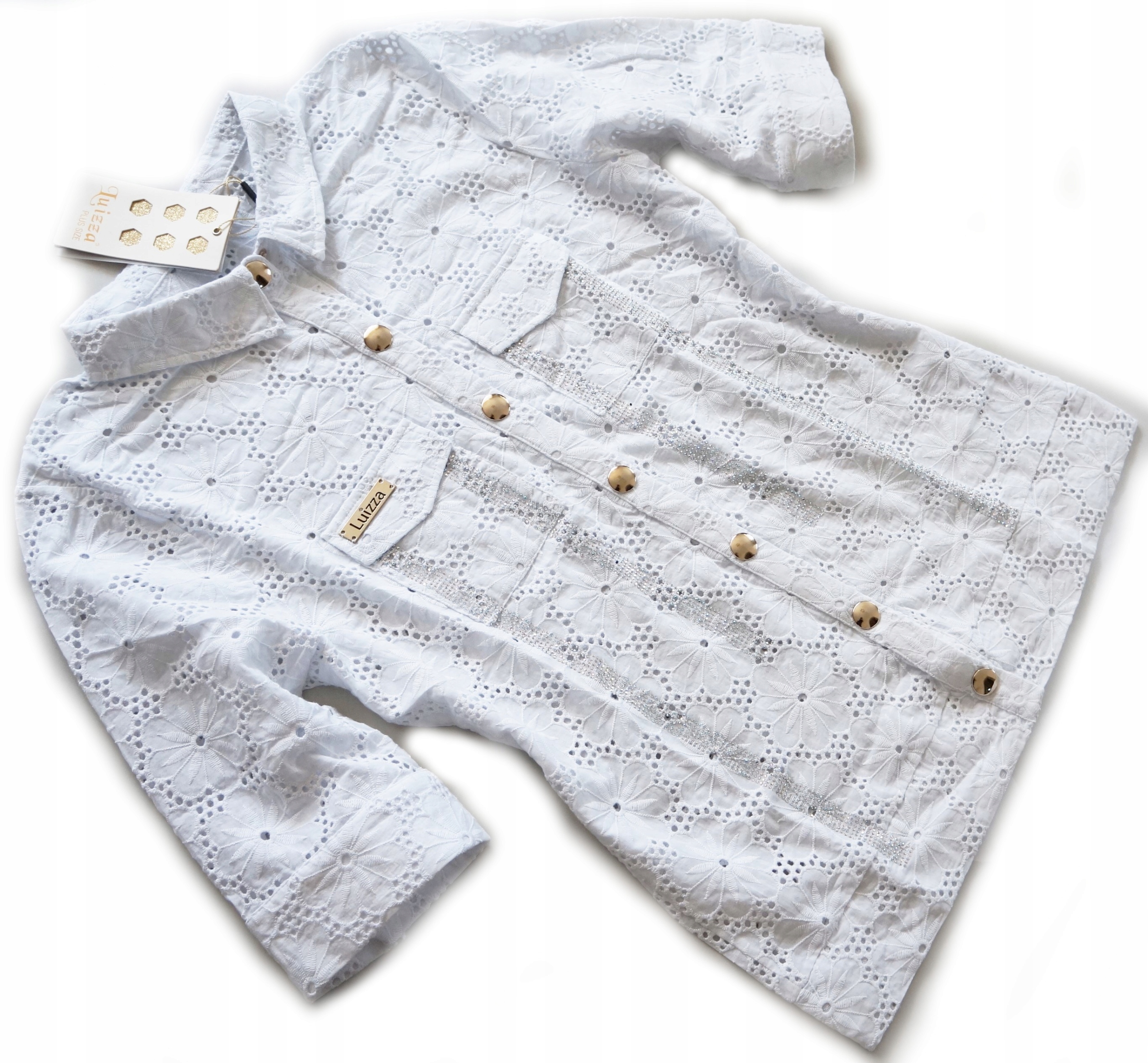 Výprodej %%%% Bunda Přehoz Luizza Bílá vyšívaná 40/42