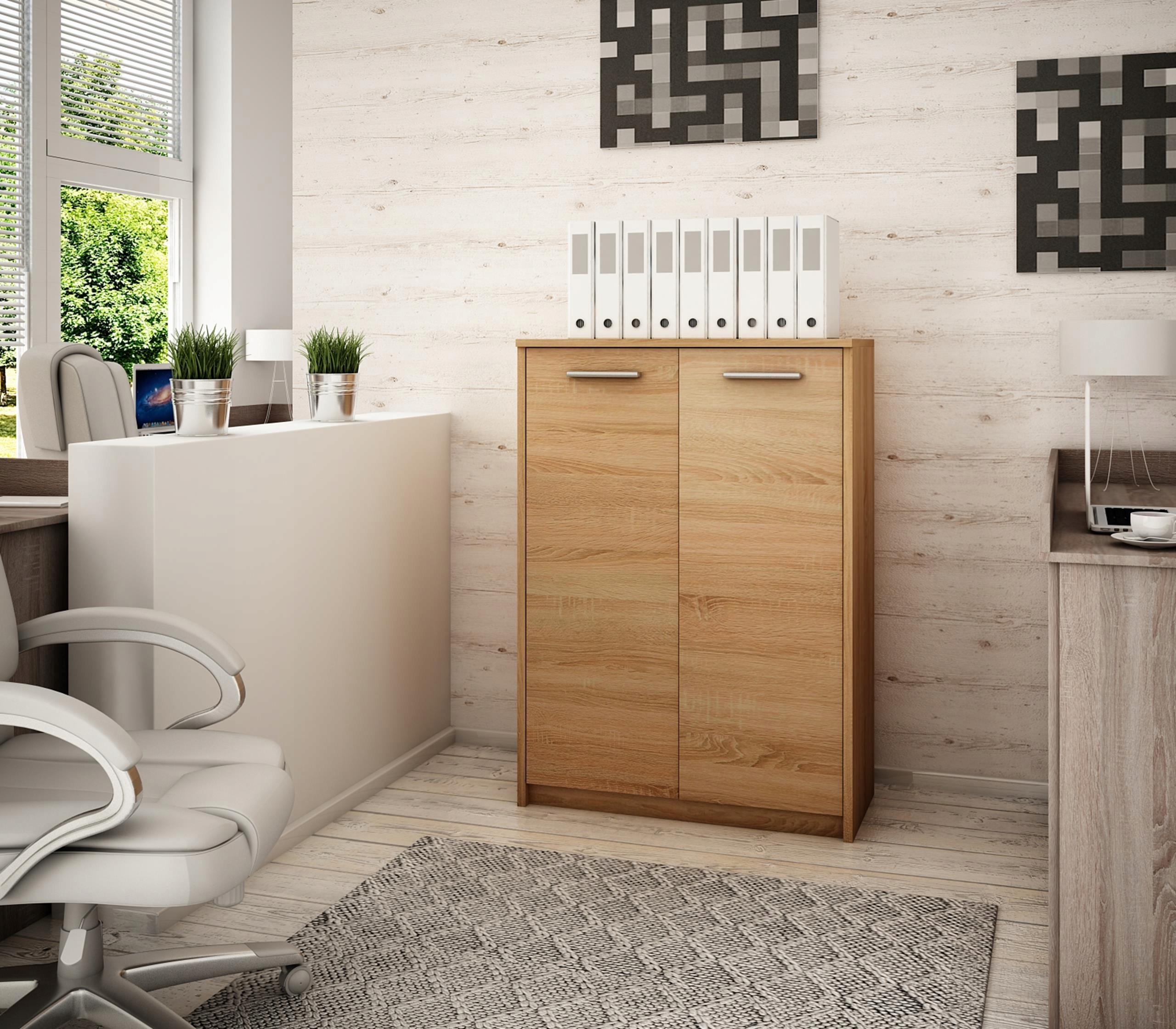 Komoda szafka BODO 2D2P DĄB SONOMA regał biurowy UFC Szerokość mebla 77 cm