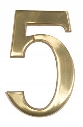 

Cyfry na dom, cyfra mosiądz 20cm, mosiężna 5