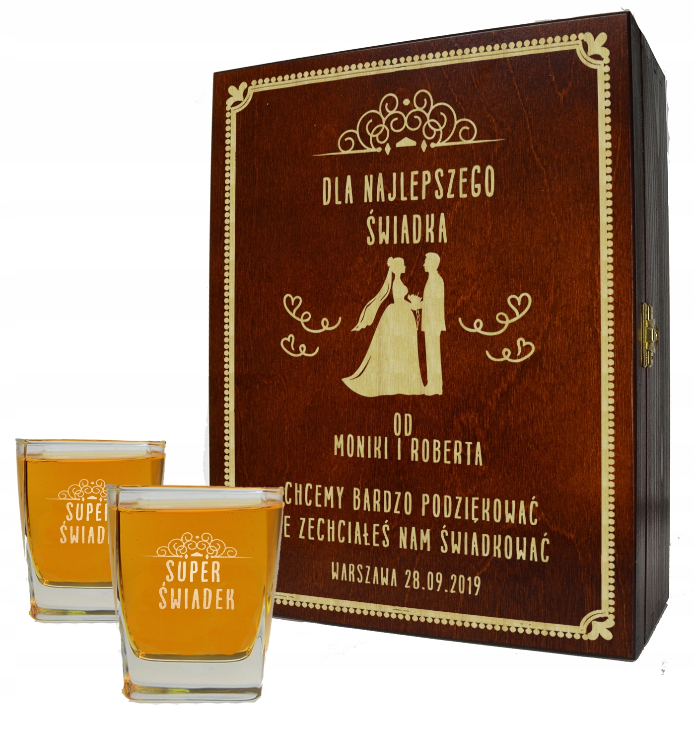 

Pudełko Szklanki Whisky Podziękowanie Dla Świadka