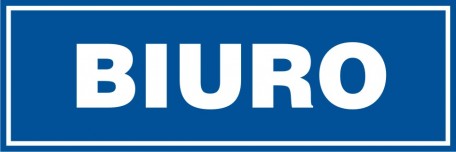biuro znak tabliczka 10x30 płyta PCV