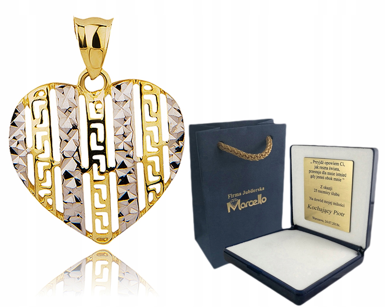 

Wisiorek Złoty Serce Diamentowane + Grawer