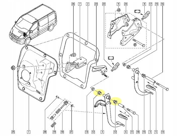 2x TULEJKA PEDAŁU SPRZĘGŁA DO OPEL VIVARO (01-14) Producent części Ertons