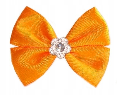 

Kokardki Z Diamencikiem Na Gumkach Pomarańcz XP23