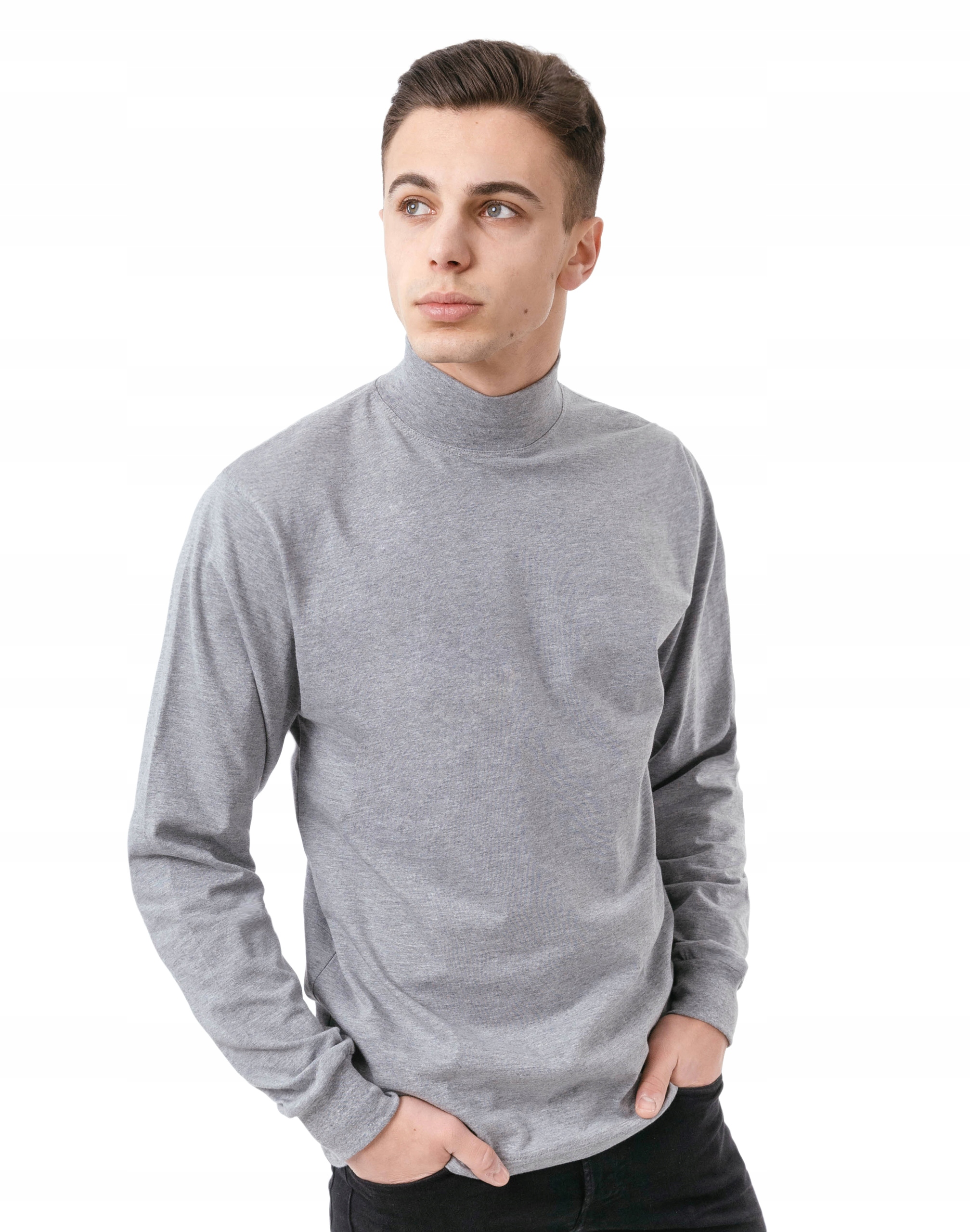 Półgolf męski cienki sweter golf ADAM r L mel/jasn