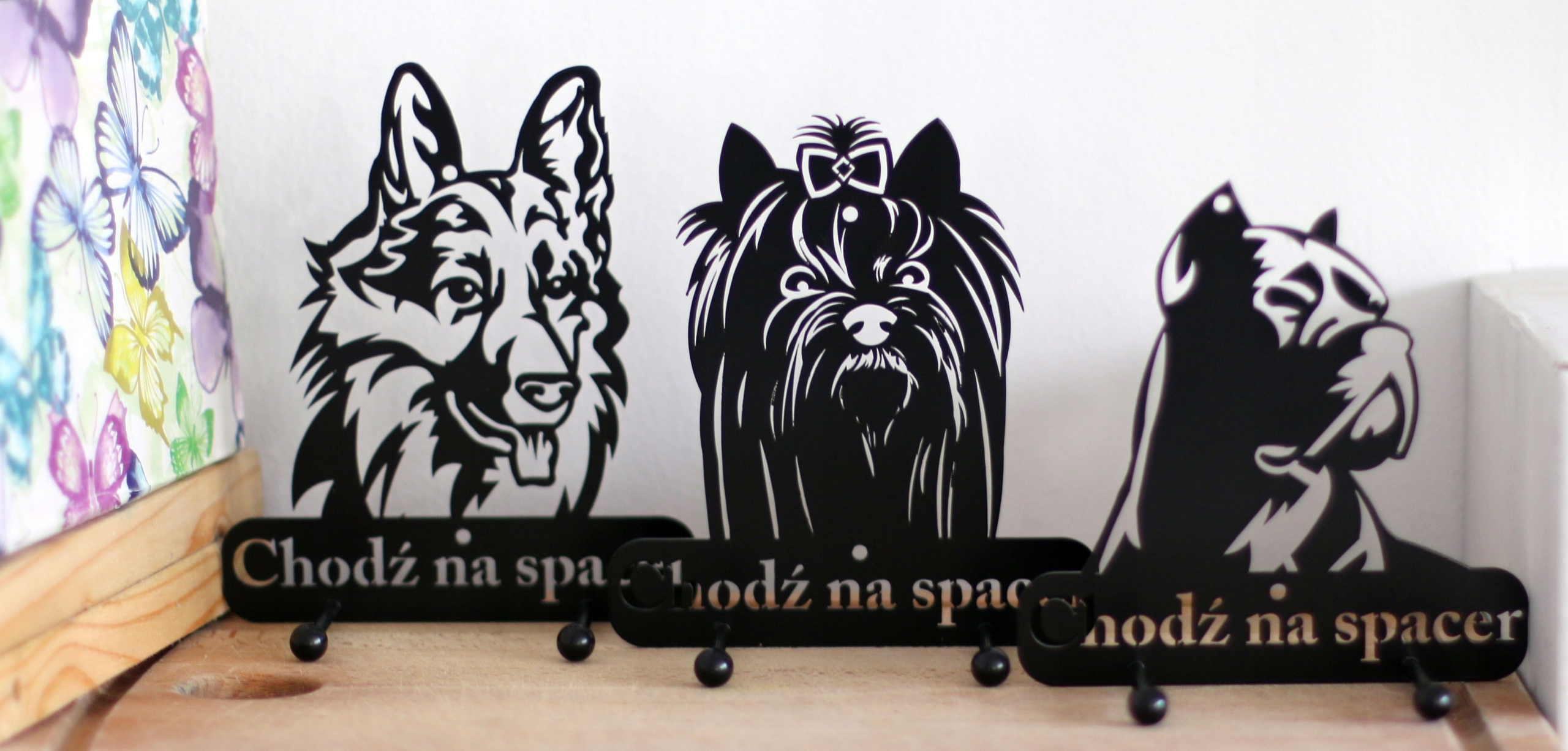 Wieszak na smycz klucze Pies Mops Pupil Rodzaj montażu wiszący