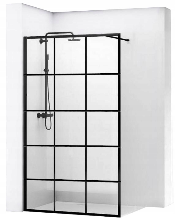 

Ścianka prysznicowa 8mm BLER-1 Czarna 110x195 cm