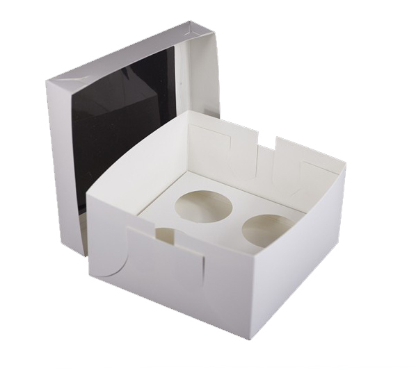 PUDEŁKO NA 4 sztuki babeczki muffinki z okienkiem