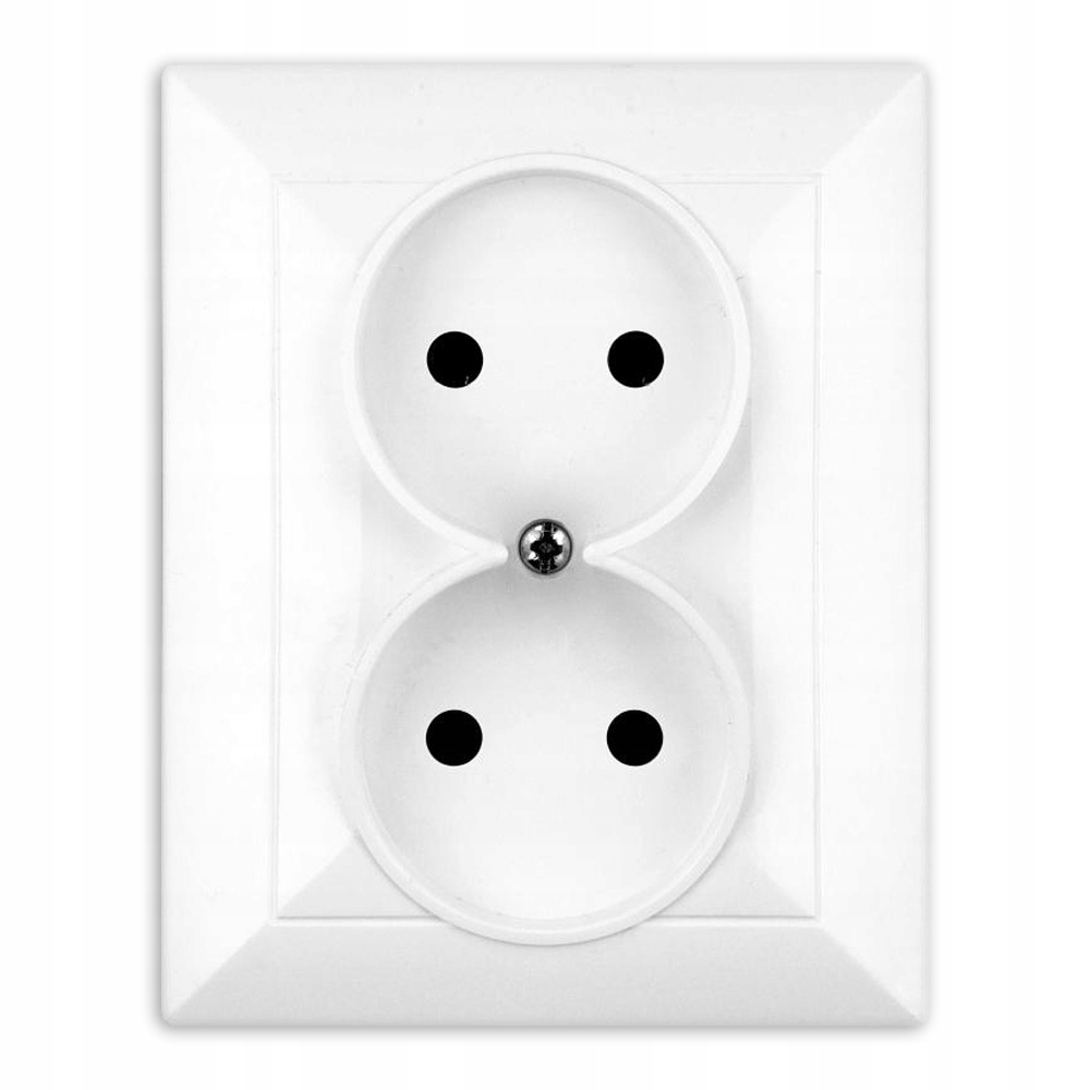 

Opal Gniazdo Kontakt Podwójny Gniazdko Biały