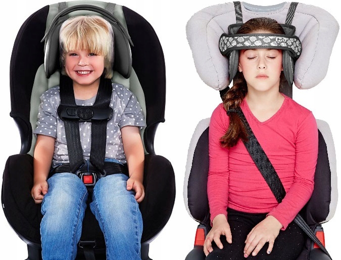 ZAGŁÓWEK - OPASKA PODTRZYMUJĄCA GŁOWĘ W FOTELIKU Kolor odcienie szarości i srebra