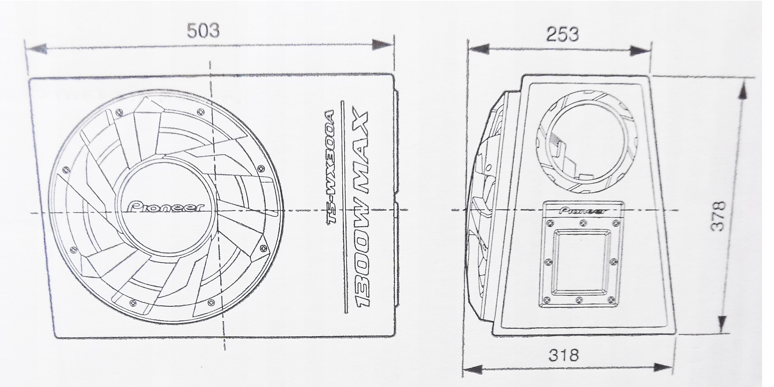 PIONEER AKTYWNA КОРОБКА TUBA BASOWA 1300W + ПРОВОДА фото 11