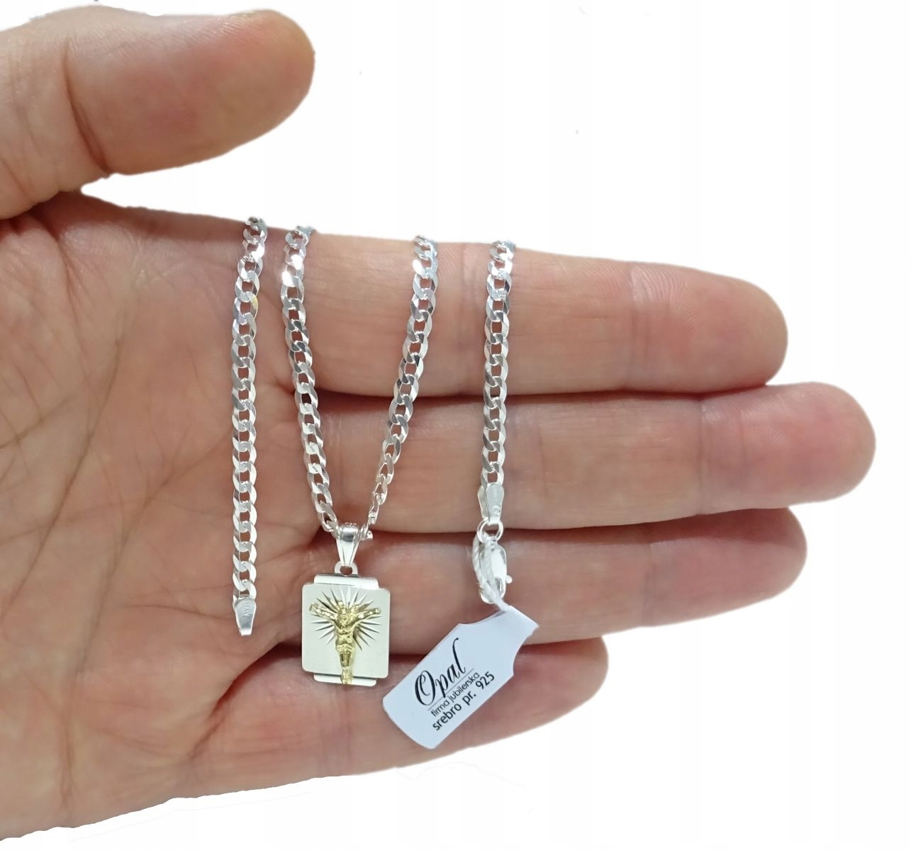 ŁAŃCUSZEK SREBRNY 925 MĘSKI 50 CM MEDALIK + GRAWER Płeć mężczyzna