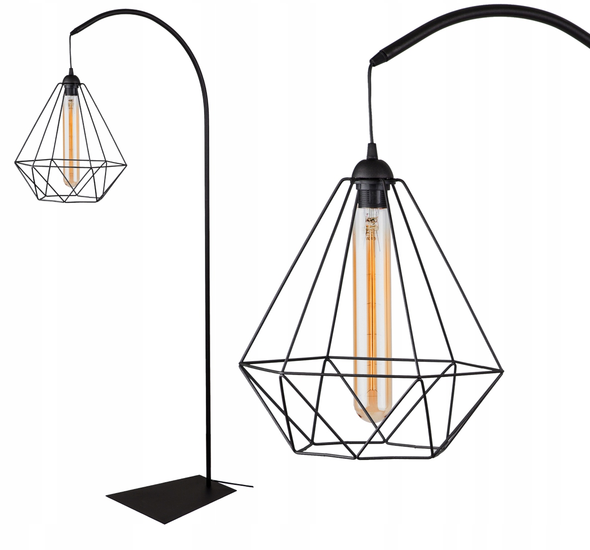 

Modna Stojąca Lampa Podłogowa Druciak Loft Edison