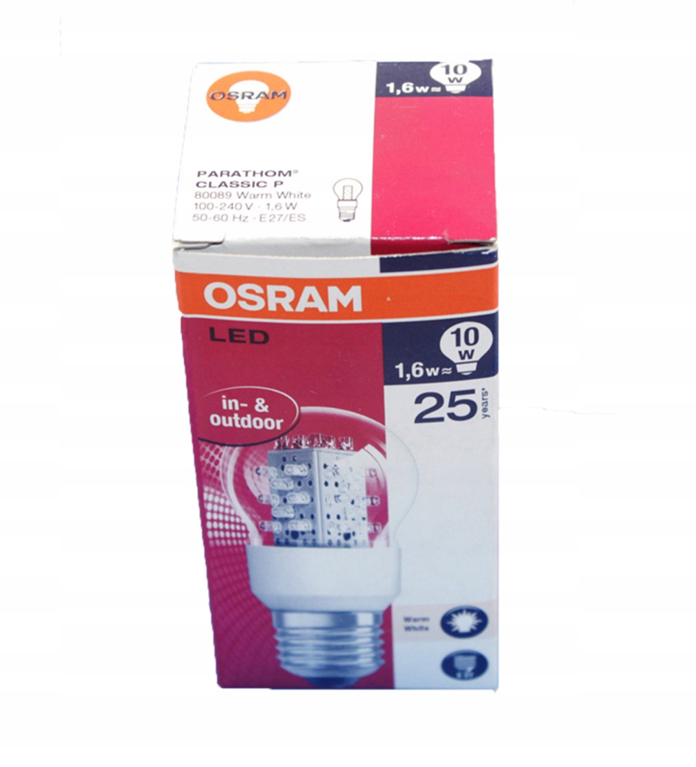 OSRAM ŻARÓWKA LED 1,6W=10W E27 BIAŁA CIEPŁA 80089