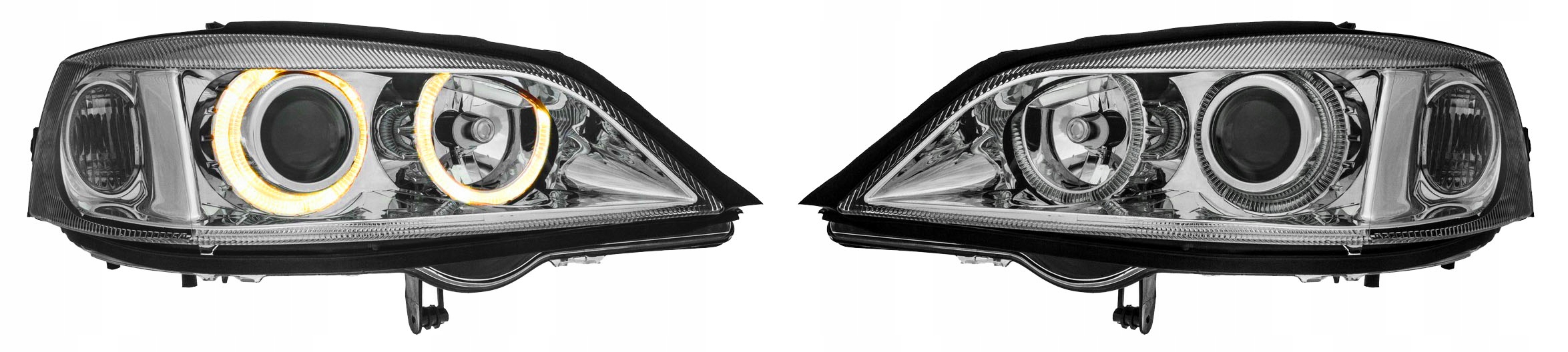 OPEL ASTRA II G 97-09 LAMPY reflektory CHROM ringi Producent części CTS Tuning