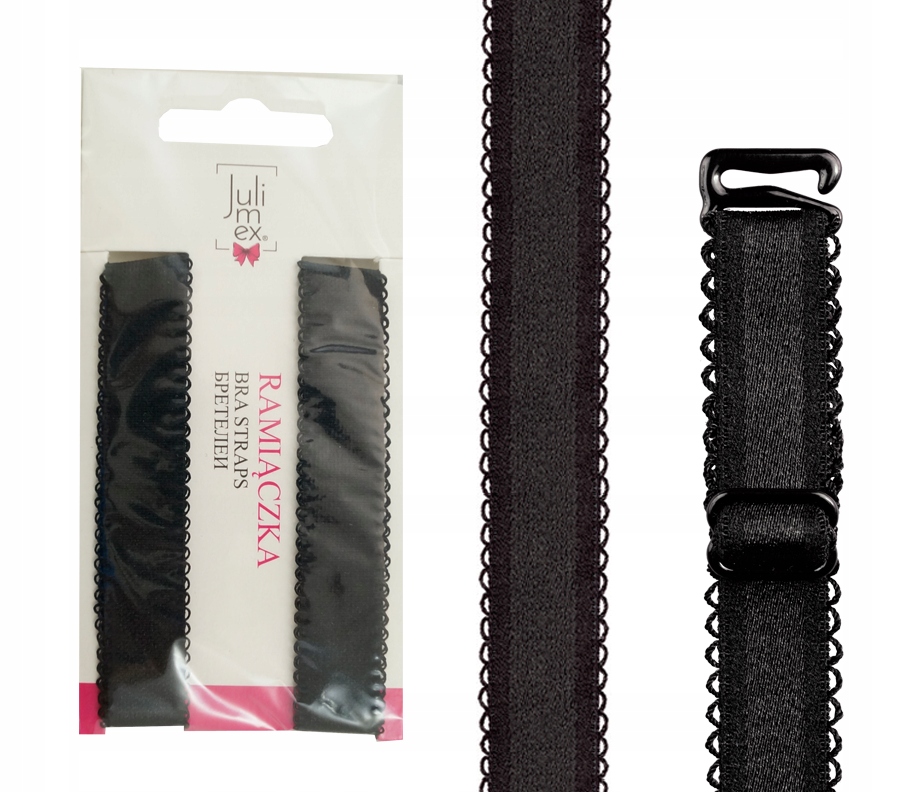 

Julimex ramiączka Czarne Z Koronką RB-398 12 mm