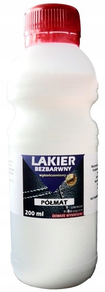 LAKIER BEZBARWNY WYKOŃCZENIOWY do SKÓR SKÓRY 200ml