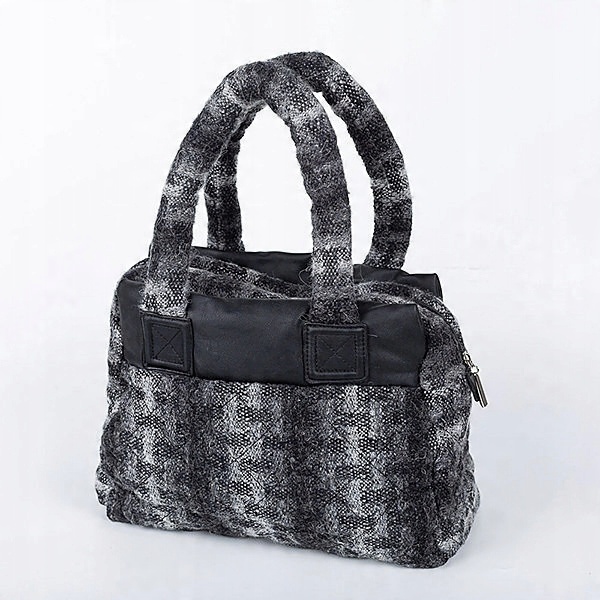 

Torebka w kratę, pikowana, shopper