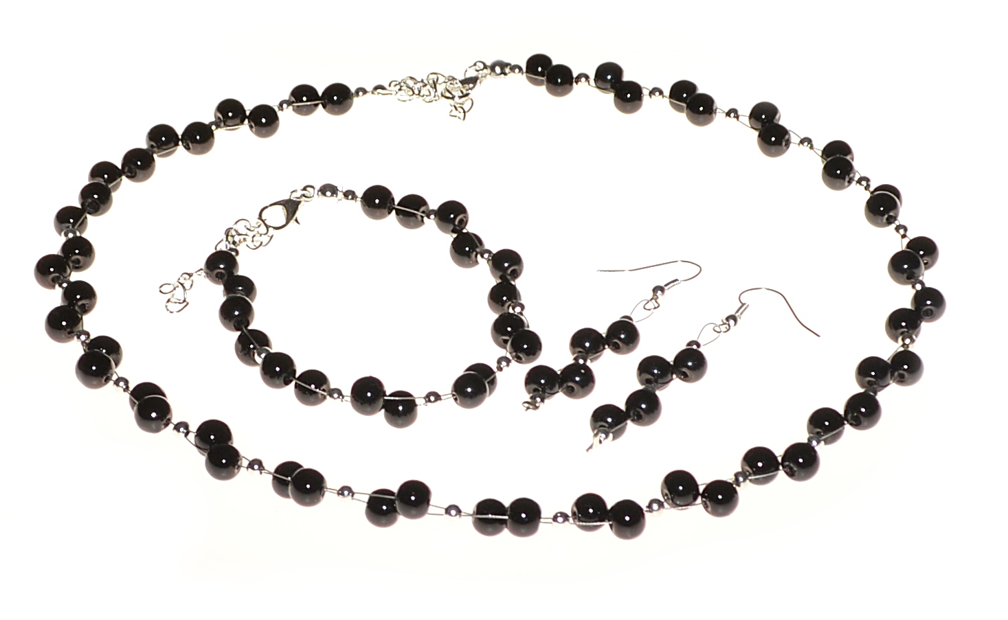 

Biżuteria Ślubna Komplet Wieczorowy Perły czarne