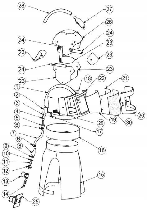Aparat z helmem ReS 4 OH helm do piaskowania Producent code HERUBIN 3025