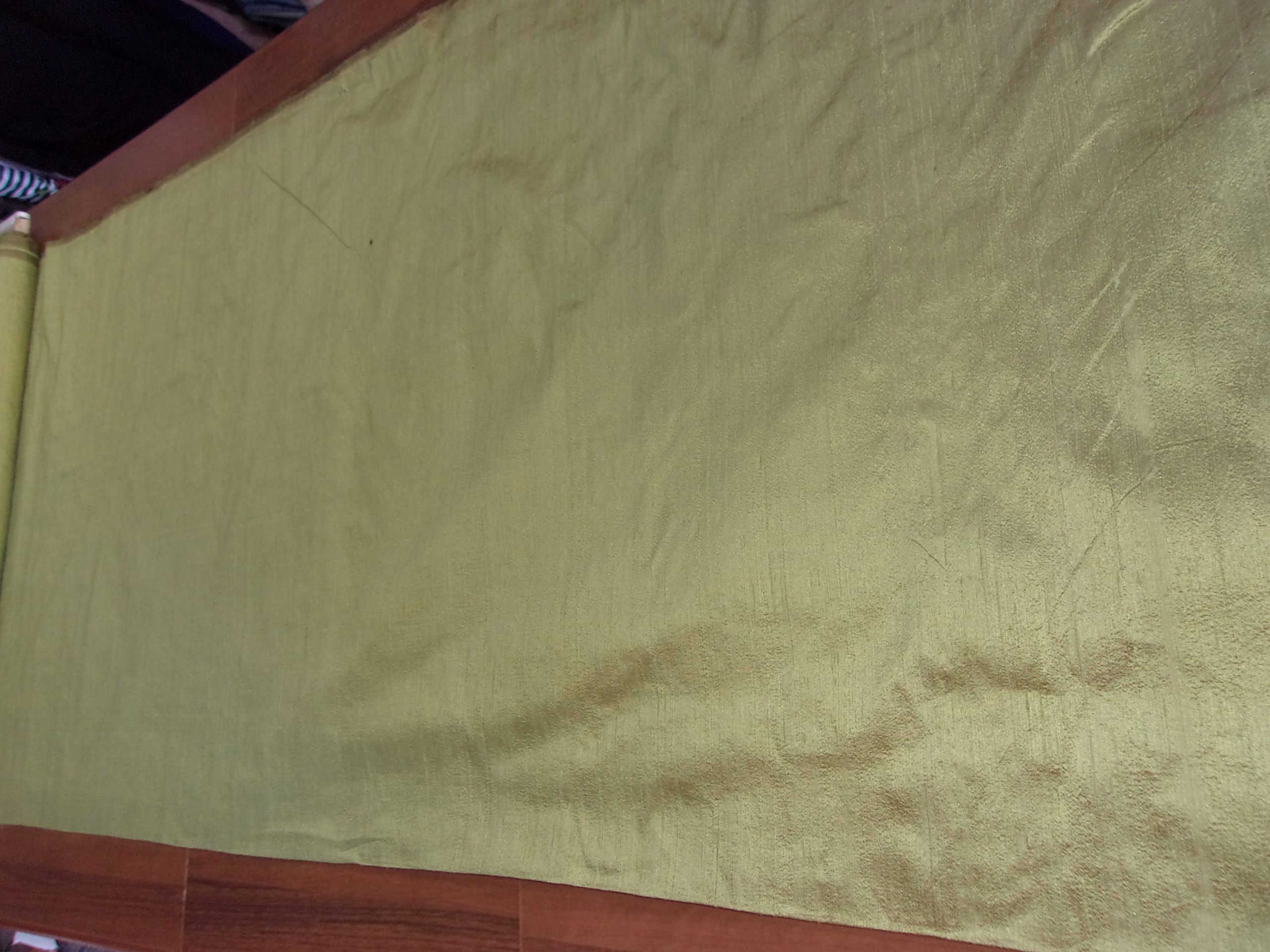 olivový hedvábný šantung