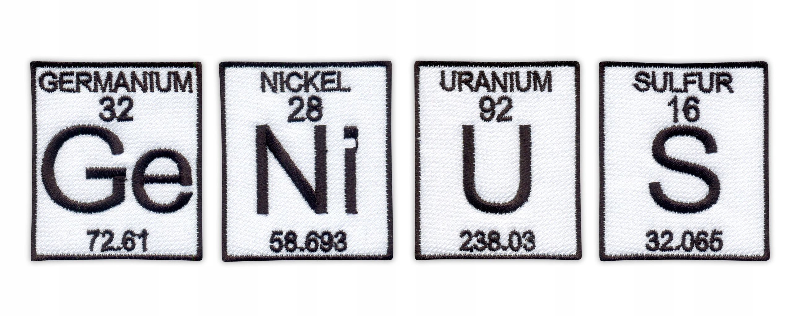 

Naszywki Ge Ni U S-prezent dla chemika pierwiastki