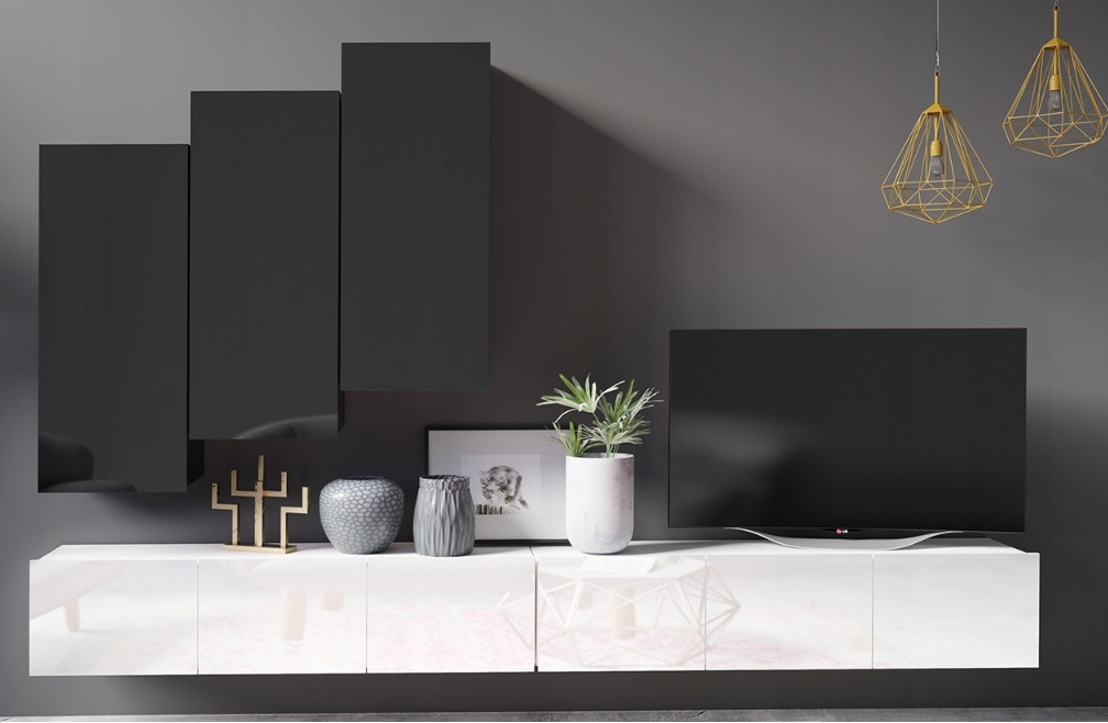 Meblościanka MODERN w połysku 19 Kolor mebla biały