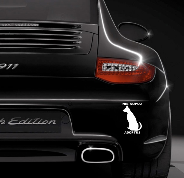 NAKLEJKI NA AUTO ' NIE KUPUJ ADOPTUJ ' Producent Inny