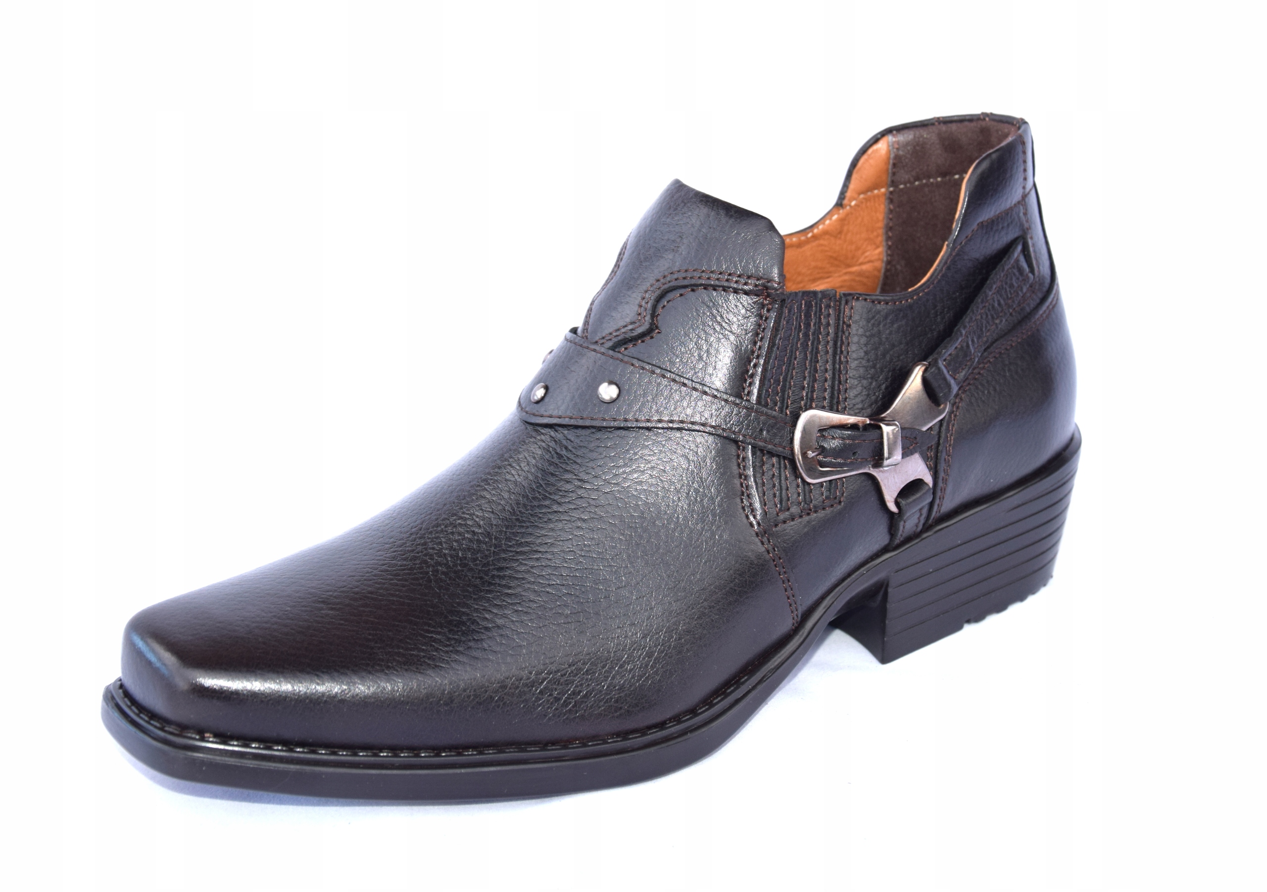 KOWBOJKI KRÓTKIE PÓŁBUTY SKÓRZANE POLSKIE 681