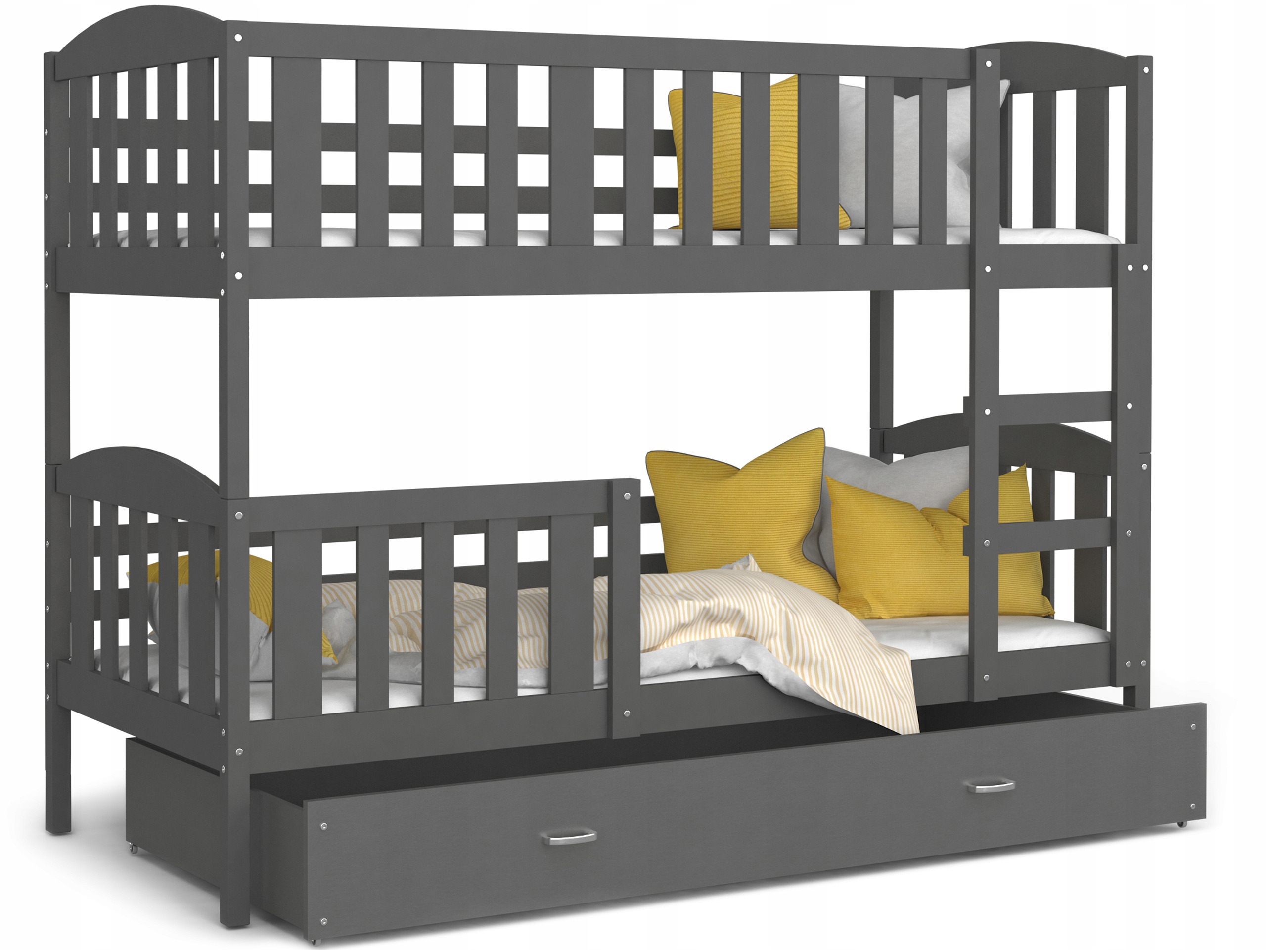 Двухъярусная кровать ВИННИ-серые 160x80 + ящик