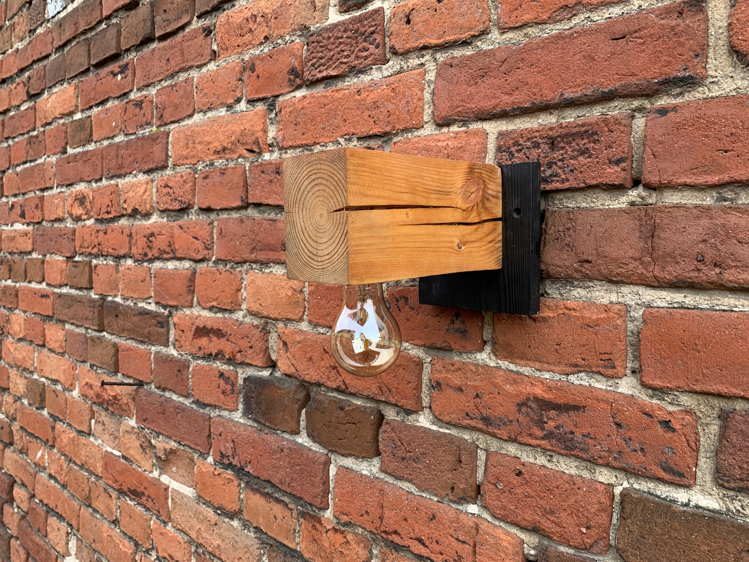 Kinkiet drewniany lampa loft scienna industrialna Liczba punktów światła 1