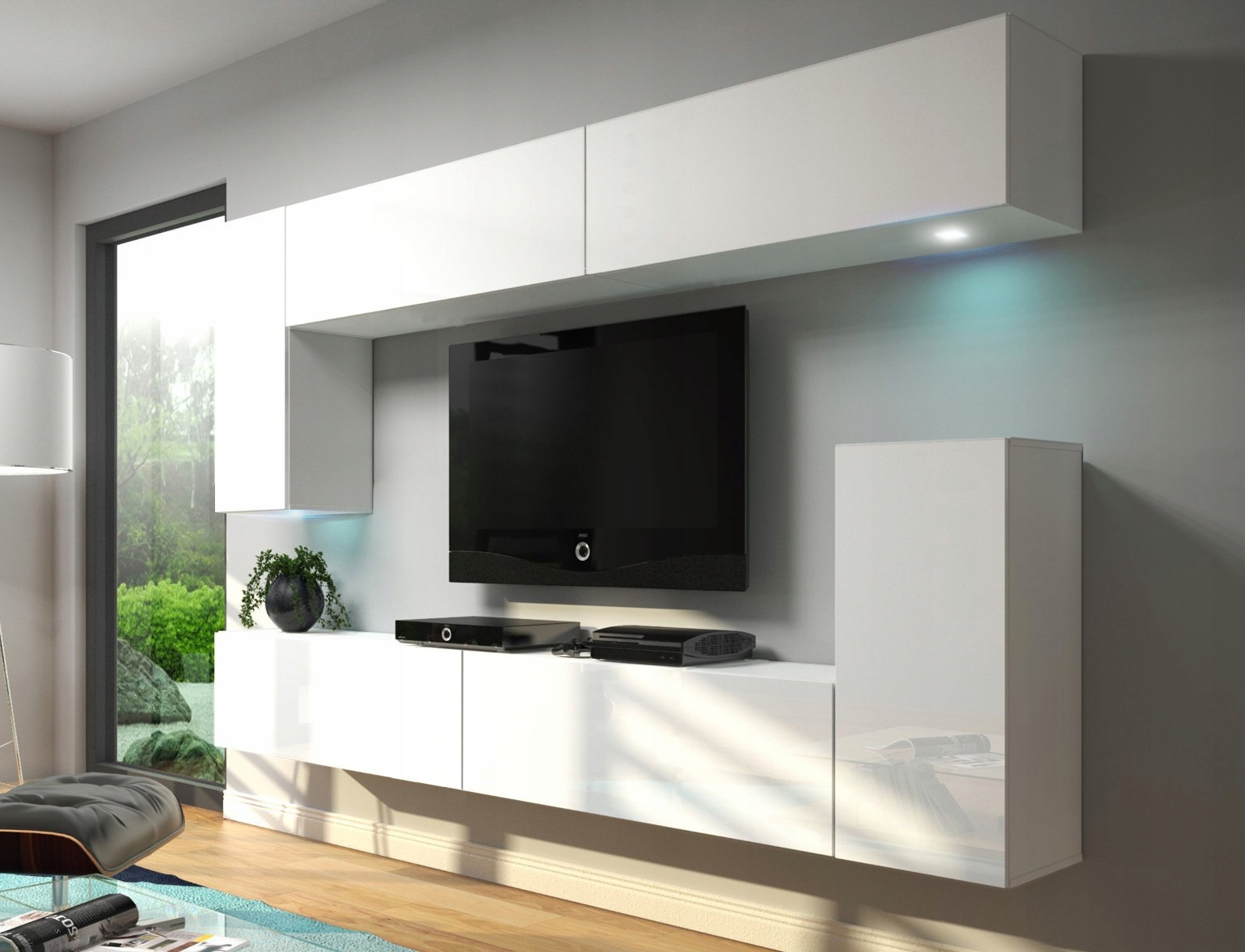 Meblościanka salon meble N57 ścianka do pokoju 1B Kod producenta AN57-18W-HG2-1BB