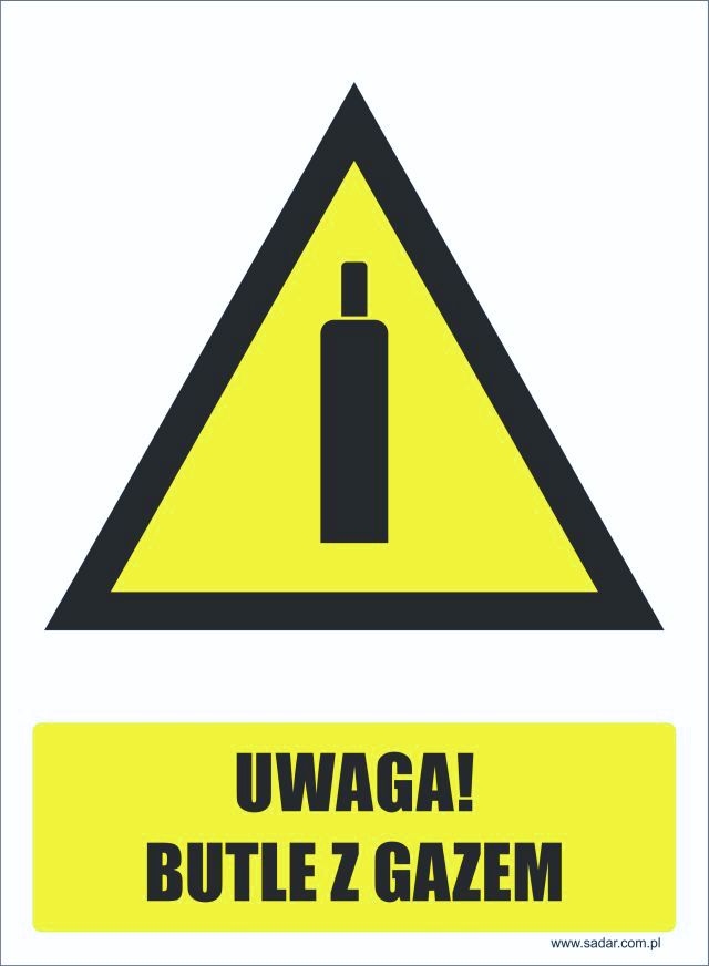 TABLICZKA Butle z gazem Znak BHP